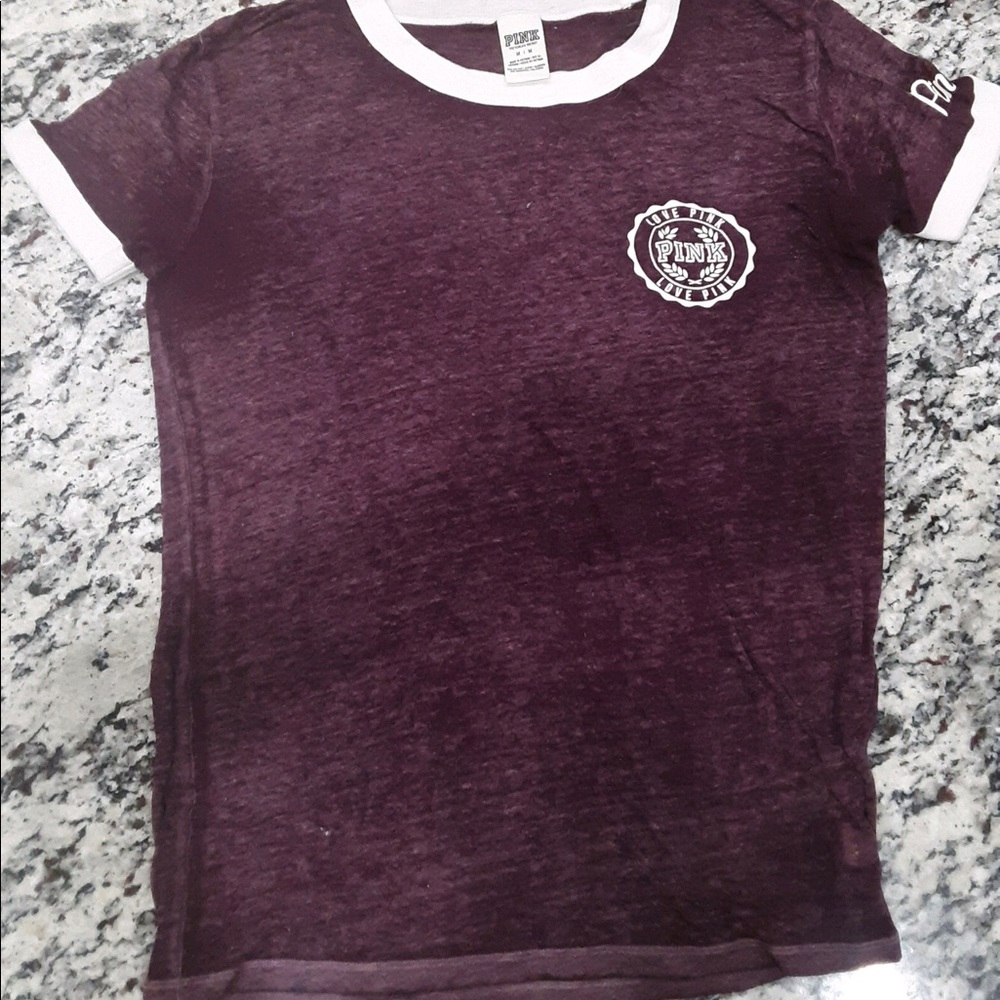 VS Pink Burgandy tee